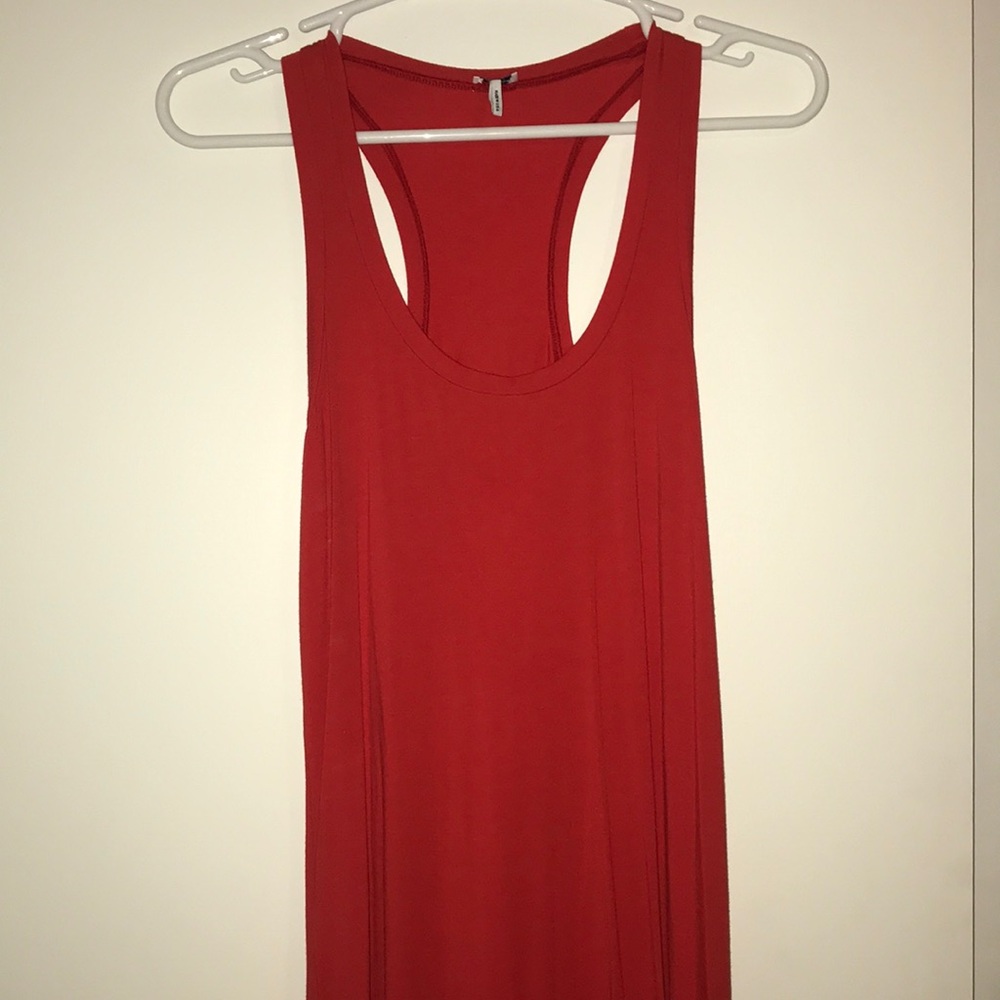 Splendid Razor Back High Low Red Dress